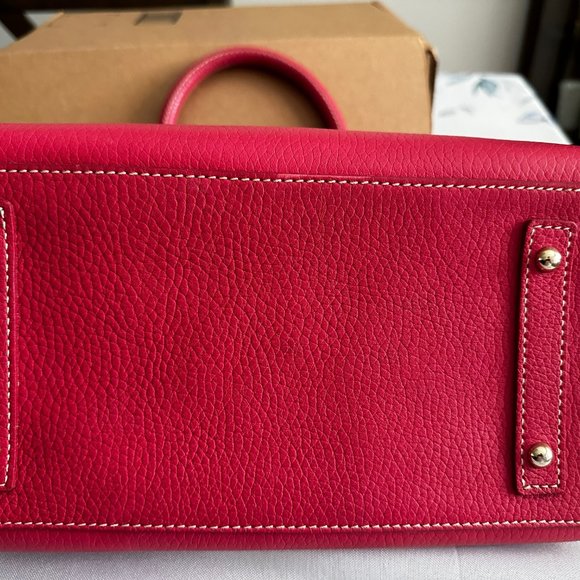 Dooney & Bourke Pink Pebbed Leather Doube Handes Satchel Bag Purse - Picture 2 of 4